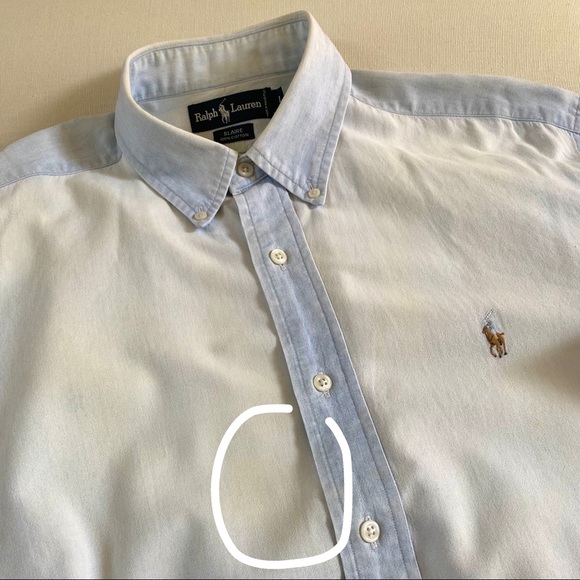 RALPH LAUREN BLAIRE 100% Cotton Men’s Shirt, Light Blue and White, Size Large - Picture 14 of 16